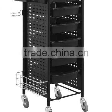 Black Plastic Salon Trolley With Drawer, Wheels M996