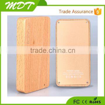 Cute square box power bank,8000mah mobile wood power with electronic display of power quality