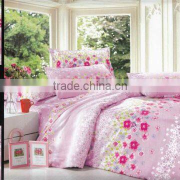 100% polyester bedsheet set,flower printed,70gsm bedding set,pigment print,nantong factory