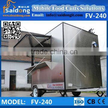 Commercial Food Cart for Selling Ice Cream Stainless Steel Composite Panel High Quality Food Van Trailer photo-2