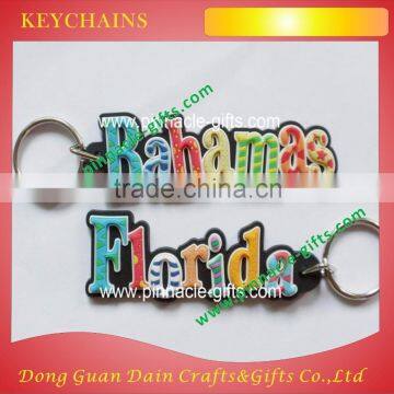 Miami view promotional 3D soft pvc keychains