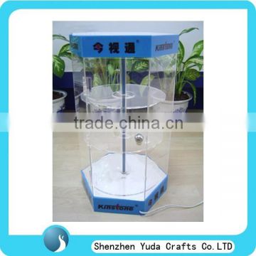 special made display case with light tube, best quality acrylic exhibition stand showcase shelf display