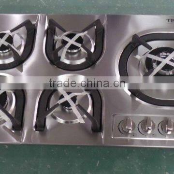 Household Table Top Built-in 5 Burns Gas Stove With Grill and Oven Portable Gas Stove