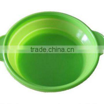Hot sell cheap portable heat resistance 100% food grade silicone salad bowl