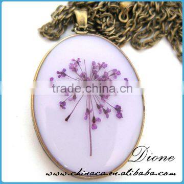 2015 Round 14mm /20mm/25mm Real Dried Flower Resin Cabochon Pendant photo-6