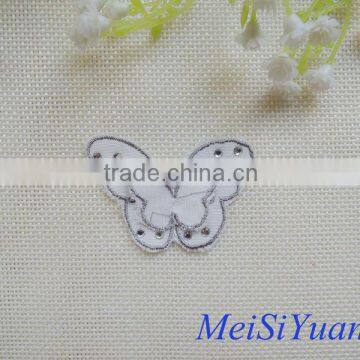 Whiter Decorative Fabric Butterfly For Garment Accessory