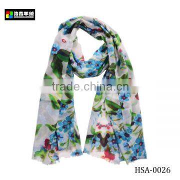 Ladies Cashmere Flowers Digital Printing Scarf, Women Sublimation Print Scarf