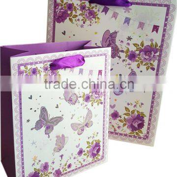 Cute printing sweet paper bag with shining hotstamp