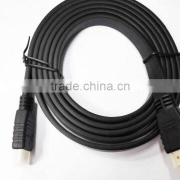 Black flat HDMI cable with gold plated