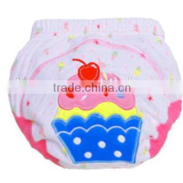 3 layer baby cloth nappy, lovely cake baby diaper, reusable baby nappy, cartoon embroidered training baby cloth nappy,