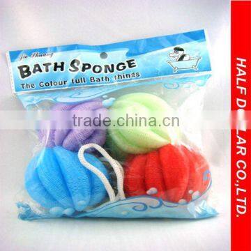 Colorful mesh bath sponge