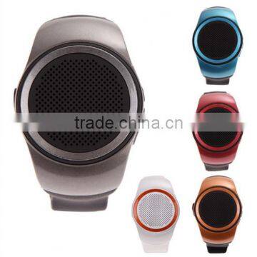 2016 Hot B20 Bluetooth movement Music watch Portable Mini Watch Bluetooth 2.1+EDR Sport Speaker TF Card FM Audio Radio Speakers