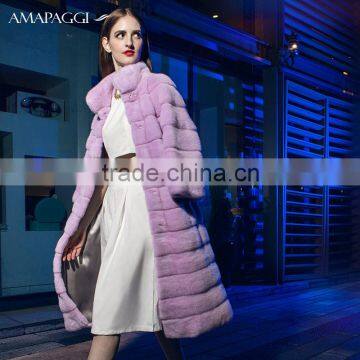 Wholesale full long denmark mink fur coat parka coat for women