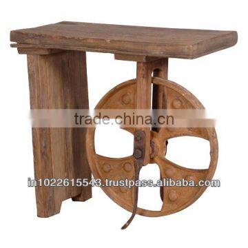 INDUSTRIAL SIDE WOODEN SIDE TABLE , vintage Wood Furniture