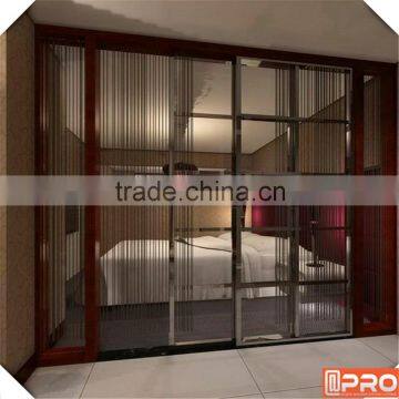 good quality aluminum glass sliding door with grill design