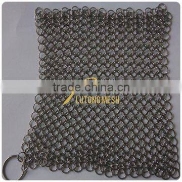 stainless steel chain mail cast iron clean