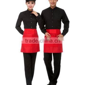 Hotel Chef Kitchen Bar Restaurant Waiter and Waitress Dark Green Shirts and Black Pants Work Uniform photo-5