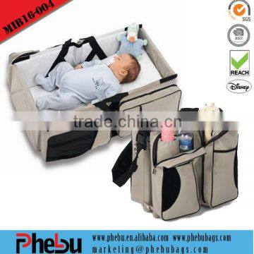 Multi-function folding baby diaper bag for bed baby travel cot bag(MAB16-004)