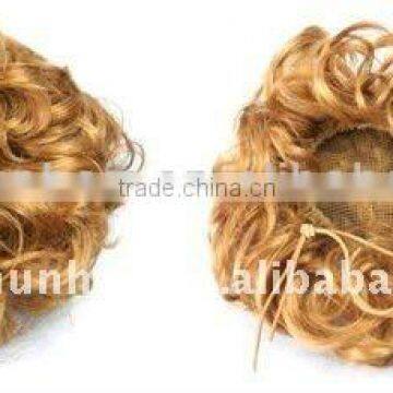 NEW ARRIVIAL DARK COLOR SYNTHETIC HAIRPIECES 8144 - WAVY PONYTAILS - NATURAL CURLY PONYTAILS - HAIRDO STYLE PONYTAILS
