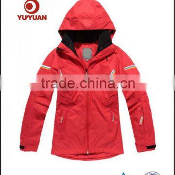 Functional red waterproof ski jacket for ladies