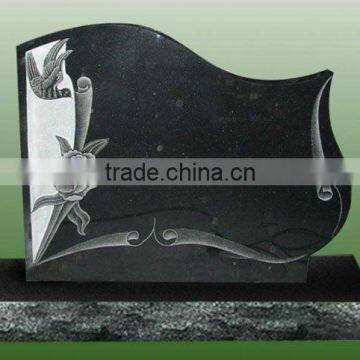 Black Granite Headstone HT-S-MB119