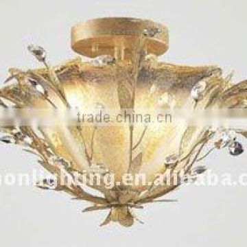 New 2013 metal ceiling lamp with glass in antique gold