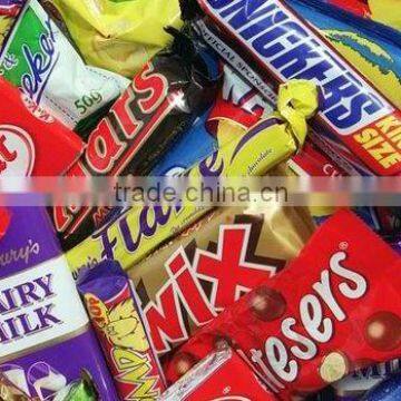 Chocolate bars, Bounty, Twix, Toblerone,Kitkat Maltesers 25x37gr, Snickers, Mars, M&Ms