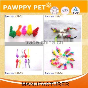 Mouse Sound Interactive Lifelike Mice Shape Cat Toy With Fur and Feather photo-2