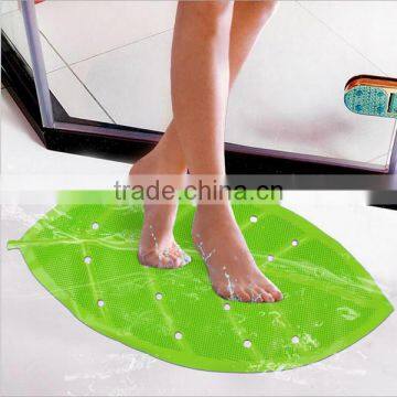 New product funny green leaf shaped water proof hotel bath mat