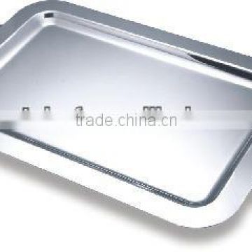 18-10 stainless steel Rect mirror tray with handle