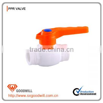 Good quality plastic PPR ball valve with red long handle