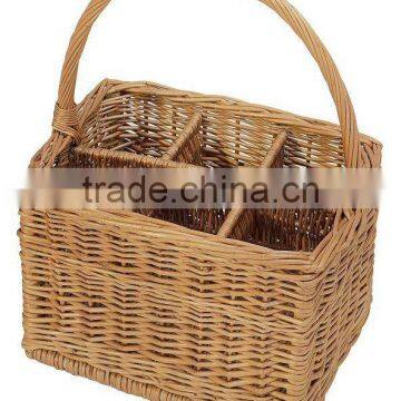 handle wicker wine basket for ourdoor activities