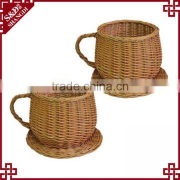 Indoor Desk Decoration Wicke Rwoven Novelty Small Teacup Planters photo-2