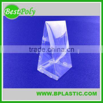 Custom made triangle PVC PET boxes for retail packaging