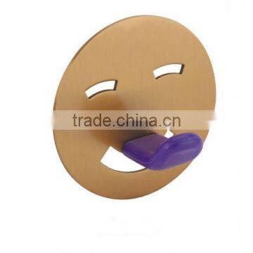 Smile Face Shape Single Plastic Stick Over Door Hook/Coat Hook photo-4