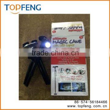 Standable Foldable Cane With LED Light/Walking Stick With LED Light/elderly Walking Stick