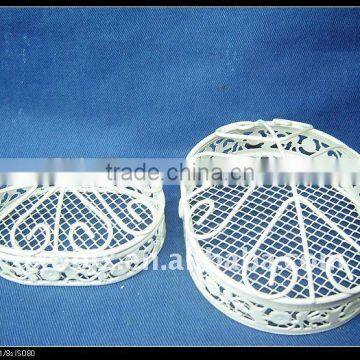 Creamywhite wire storage corrugated boxes set of two