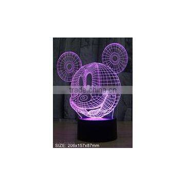 USB cable 3D effect mickey mouse shape illusion night light