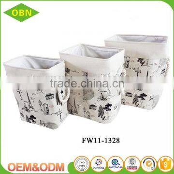 Wholesale Custom High Quality Handmade White Durable Wicker Metal Fabric Laundry Basket photo-6