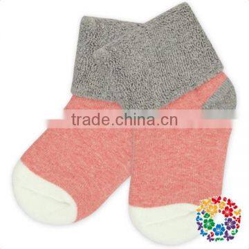 Hot Pink White Stripe Fashion Design Baby Socks Wholesale Cotton Girl Socks photo-3