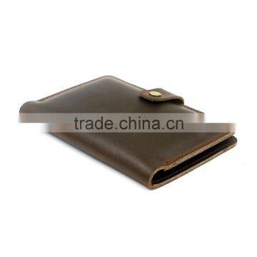 ODM RFID Protect Handmade Minimalist Leather Men Travel Passport Holder photo-3