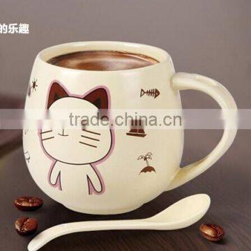 350ml Ceramic Coffee Mug With Spoon Milk Mug photo-2