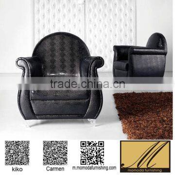 Commercial modern living room bedroom Furniture black leather leisure Chair luxury coffee shop sofa chair