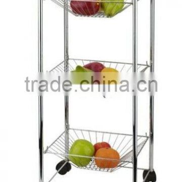 2017 3 layers metal rack diaplay fruit basket storage rack