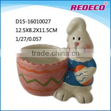 Fancy personalized easter decorative ceramic bowls with rabbit