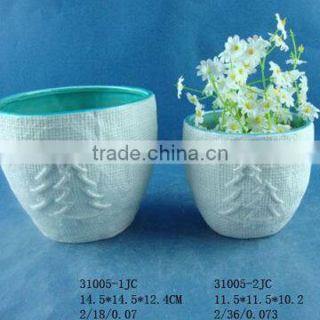 Porcelain round plant pot for indoor decoration