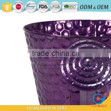 10 Inch Modern Outdoor Planters Galvanised Pots for Plants Zinc Plant Pot photo-3