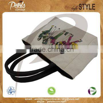 12 oz Natural Canvas Tote Bag With Polyester Lining & With PU Padded Handle & Bottom photo-5