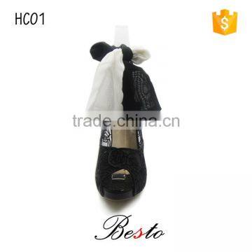 Wedding antique bouquet bridal black white fabric shoe condoms for ladies