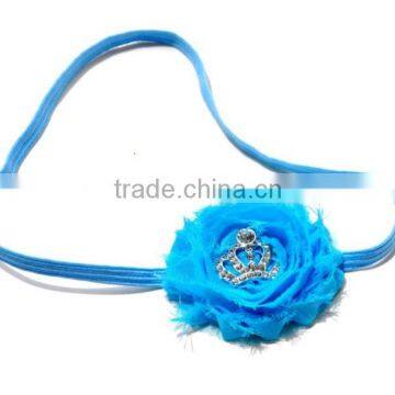 Baby Girls Rhinestone Crown Shabby Chiffon Flower Headband Wholesale photo-2